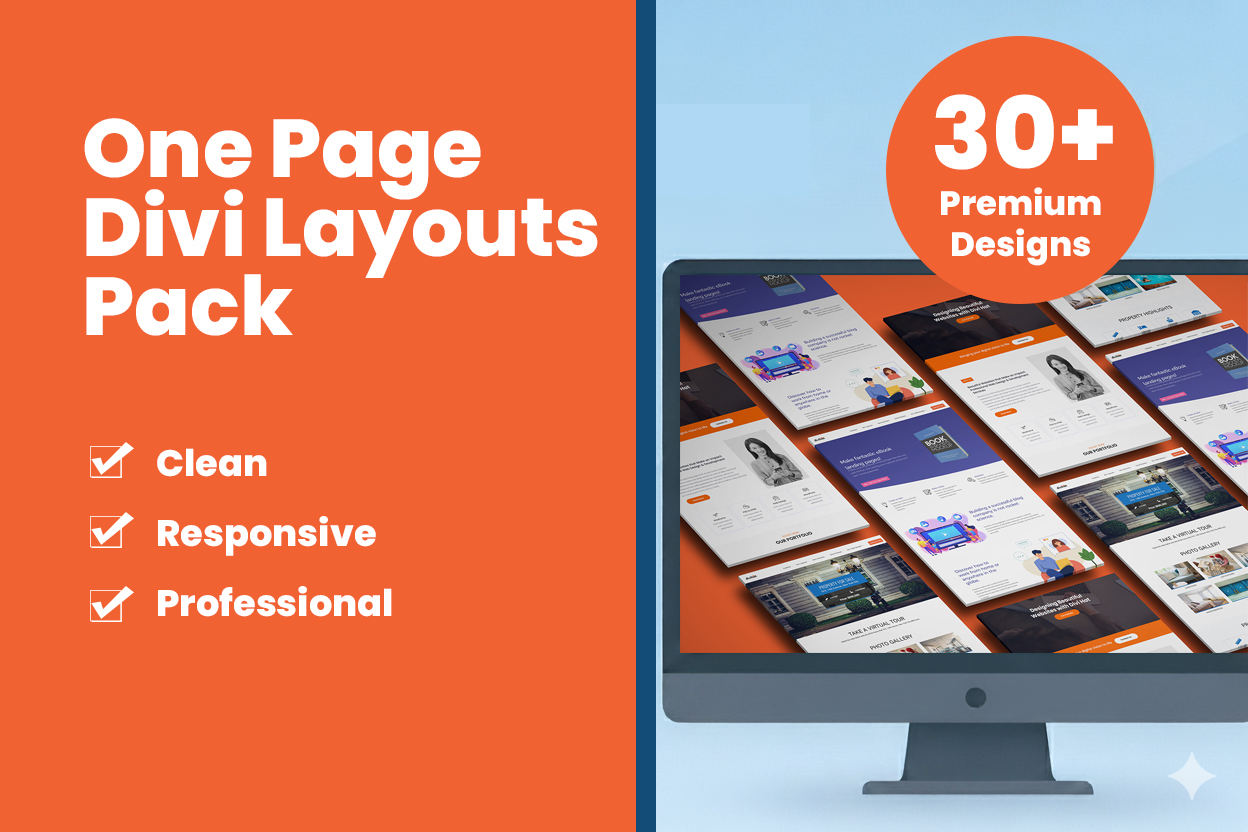 One Page Divi layouts Pack
